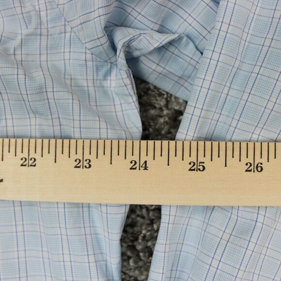 Charles Tyrwhitt Shirt Mens 17/35 Blue Check Slim Fit Button Up Long Sleeve - Picture 6 of 7